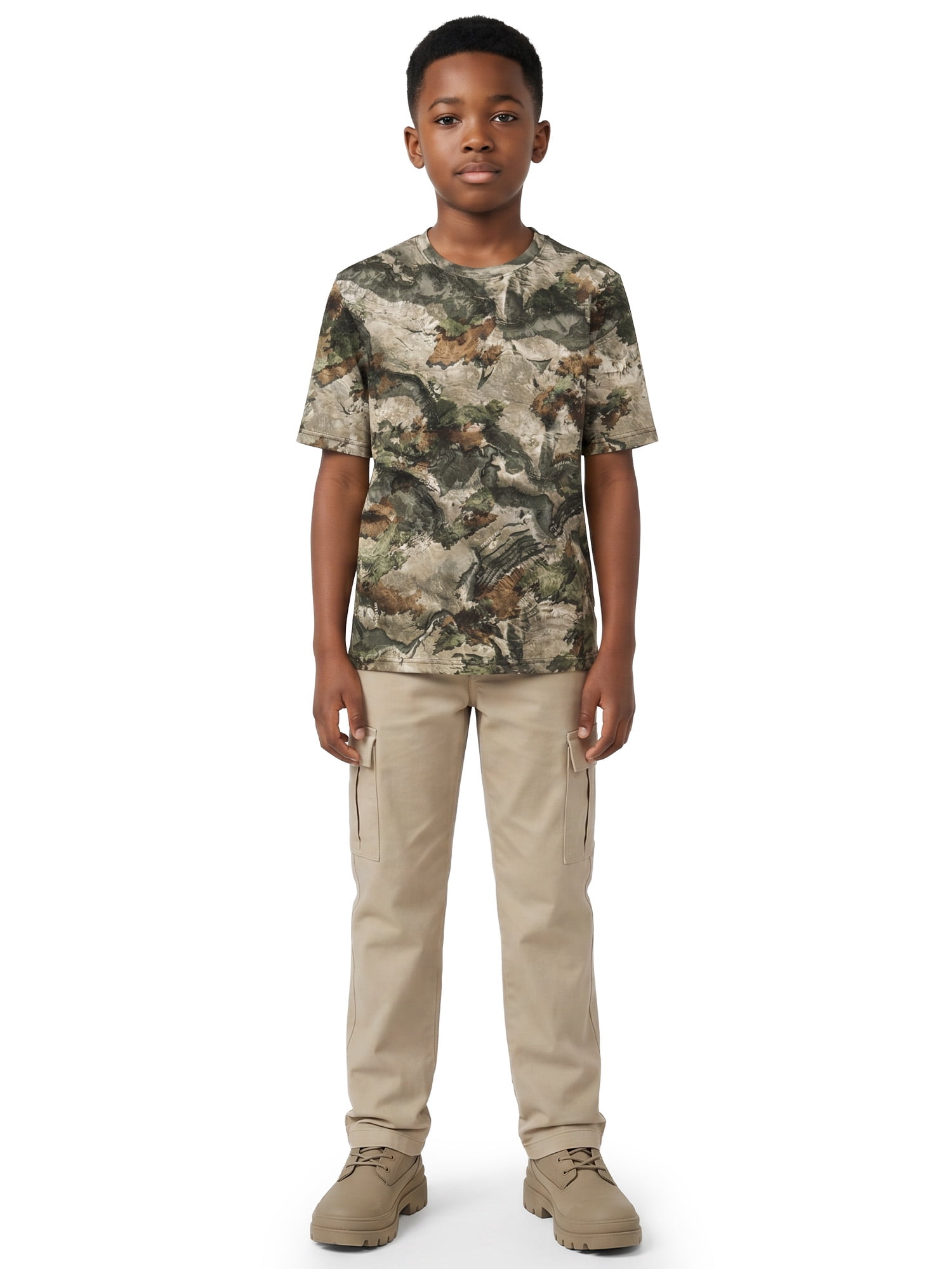 Mossy Oak Youth Hunting Camo Short Sleeve T-Shirt, Size XS-x