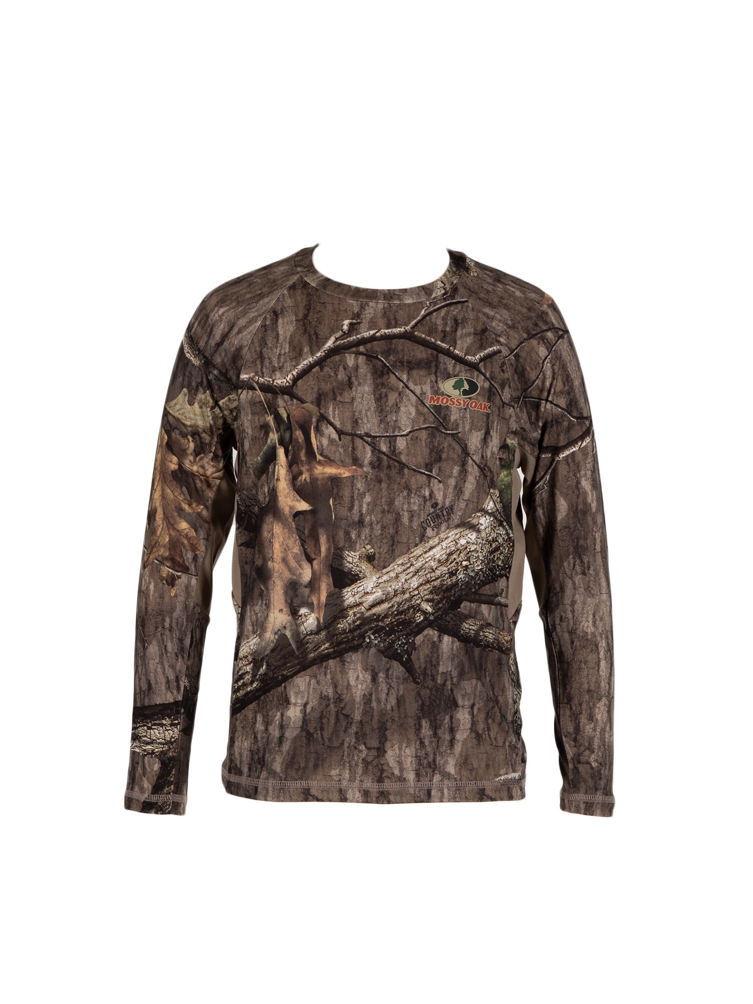 Mossy Oak Youth Long Sleeve Camouflage Hunting Performance Shirt, Mossy Oak Country Roots, L