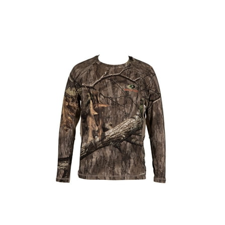 Mossy Oak Youth Long Sleeve Camouflage Hunting Performance Shirt, Mossy Oak Country Roots, L