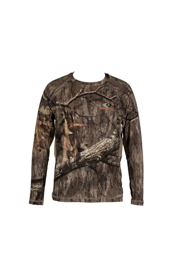 Youth Long Sleeve Camouflage Hunting Performance Shirt, Mossy Oak Country Roots, L
