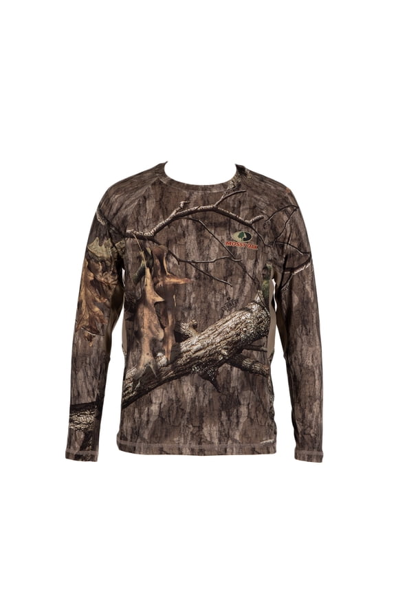 Youth Long Sleeve Camouflage Hunting Performance Shirt, Mossy Oak Country Roots, M