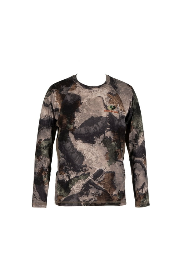 Youth Long Sleeve Camouflage Hunting Performance Shirt, Mossy Oak Terra Gila, M