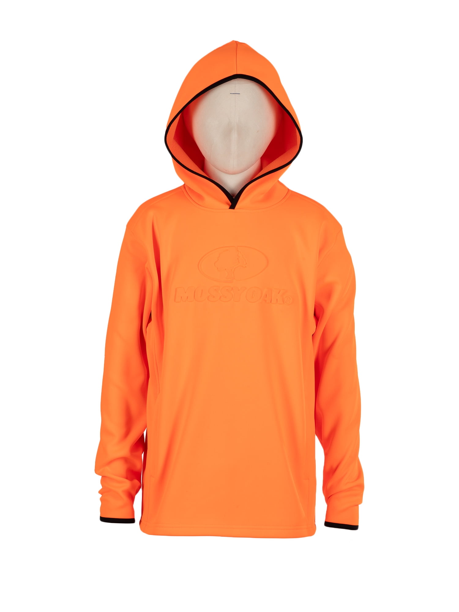 Mossy Oak Youth Long Sleeve Camouflage Hunting Pullover Hoodie, Blaze Orange, XS