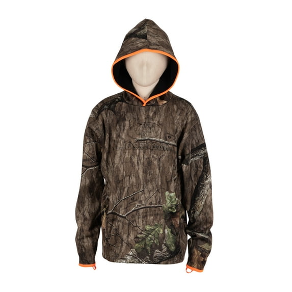 Mossy Oak Youth Long Sleeve Camouflage Hunting Pullover Hoodie, Mossy Oak Country Roots, S
