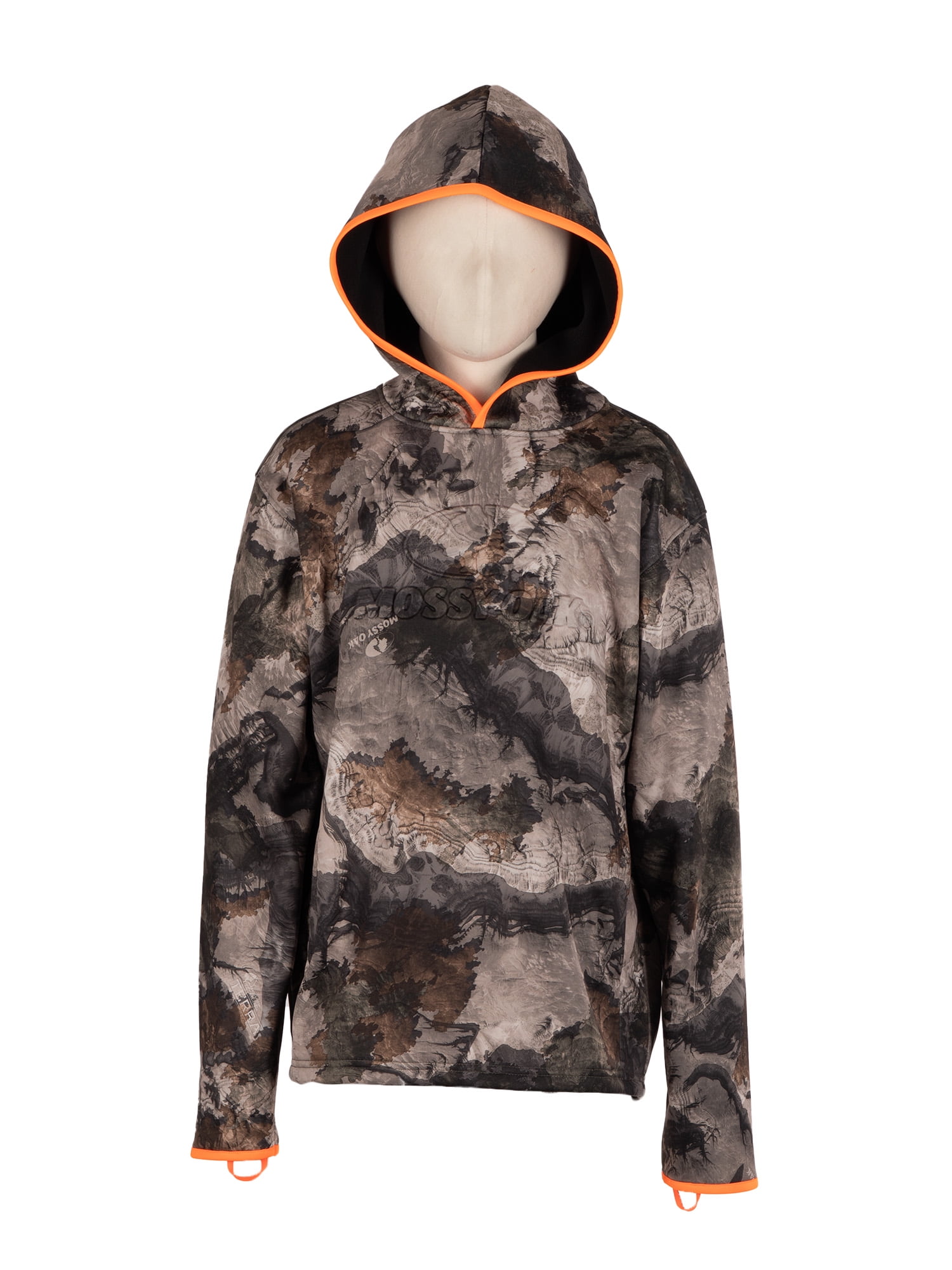 Mossy Oak Youth Long Sleeve Camouflage Hunting Pullover Hoodie, Mossy Oak Terra Gila, L