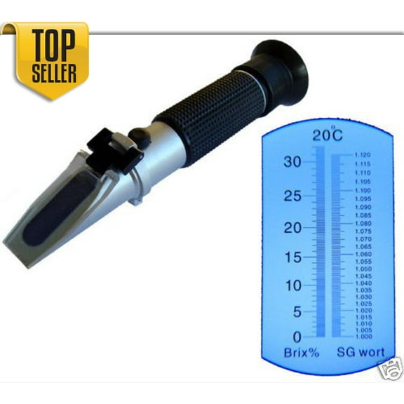 Most Accurate Beer Wort and Wine Refractometer,Dual Scale - Specific Gravity and Brix