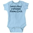 thumbnail image 1 of Most Expensive Alarm Clock Funny Joke Romper Boys or Girls Infant Baby Brisco Brands 24M, 1 of 6