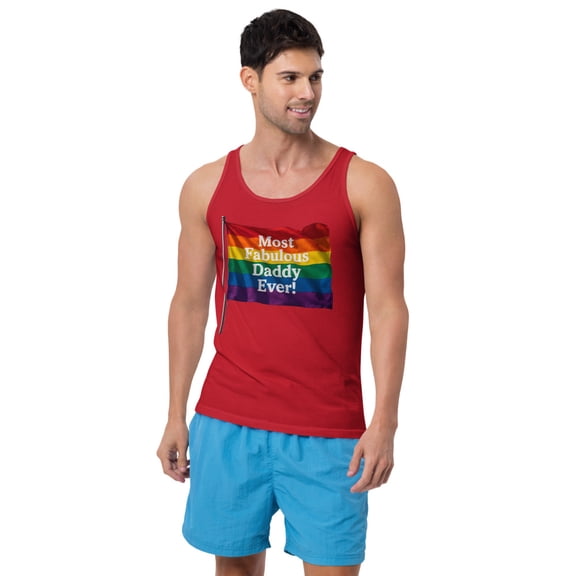 Most Fabulous Daddy Ever tank top (Red, M)