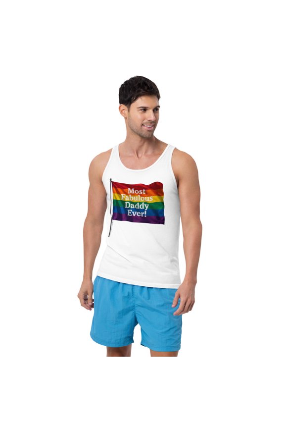 Most Fabulous Daddy Ever tank top (White, XL)