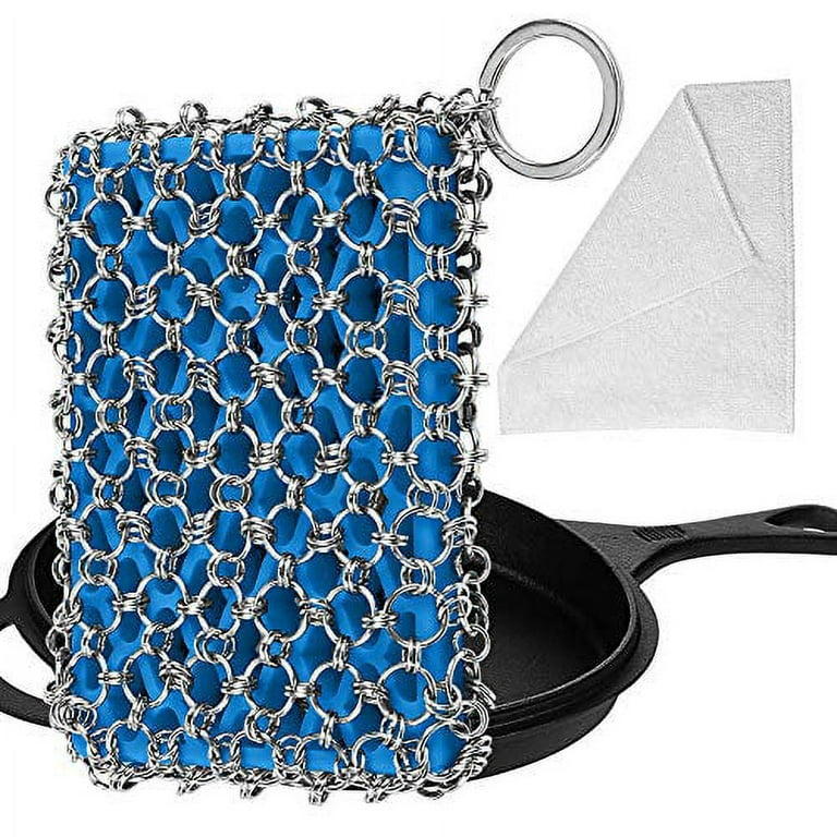 Most Flexible Cast Iron Scrubber 316l Chainmail Scrubber Easy To Clean Cast  Iron Cleaner Chain Mail Scrubber Metal Sponge Brush Cleaning Cast Iron Pan  Pot Cast Iron Accessories - Industrial & Commercial 
