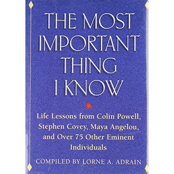 Pre-Owned The Most Important Thing I Know (Hardcover) 1567313531 9781567313536