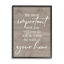 Most Important Work You'll Ever Do Phrase Inspirational Graphic Art Black Framed Art Print Wall Art