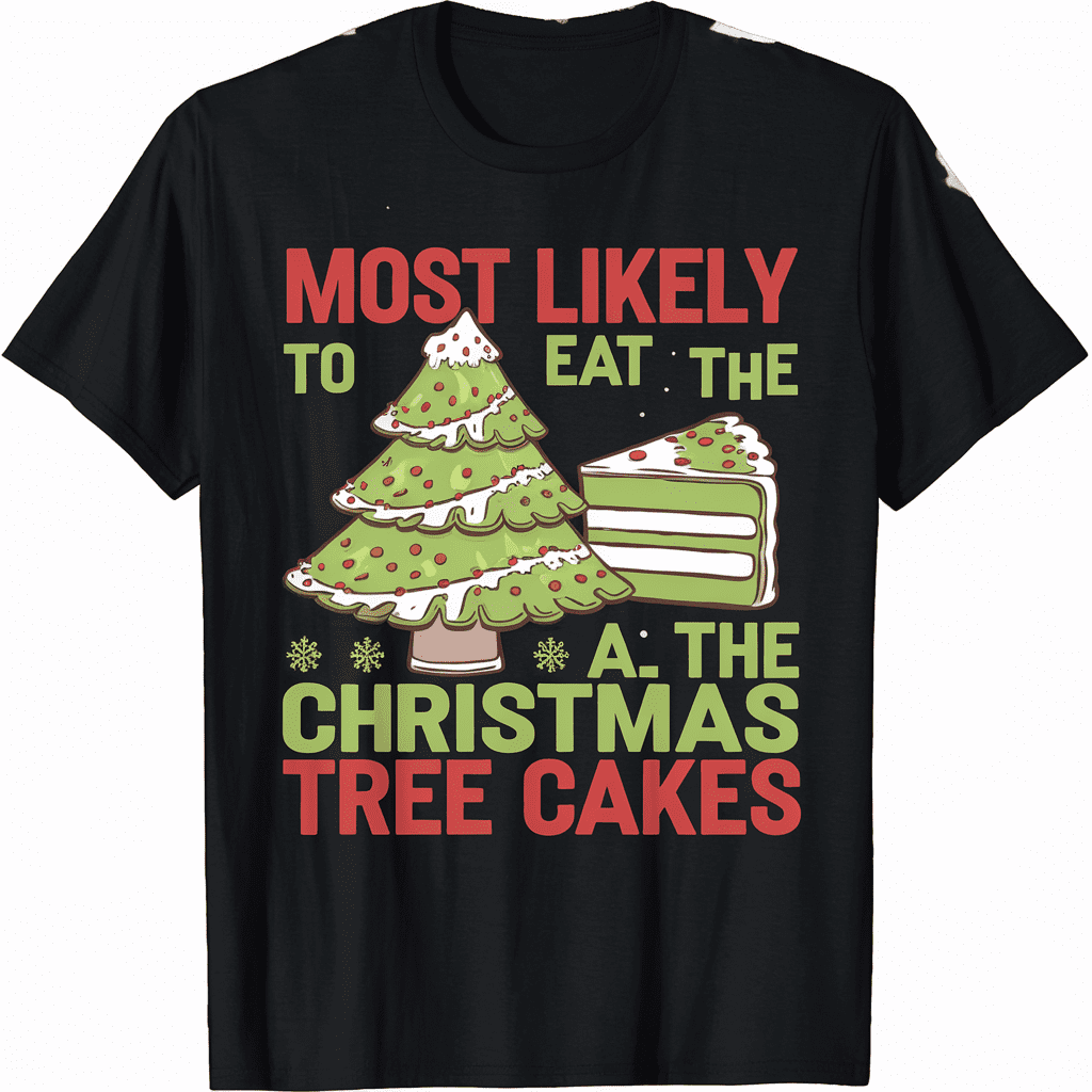 Most Likely To Eat Christmas Tree Cakes Xmas TShirt