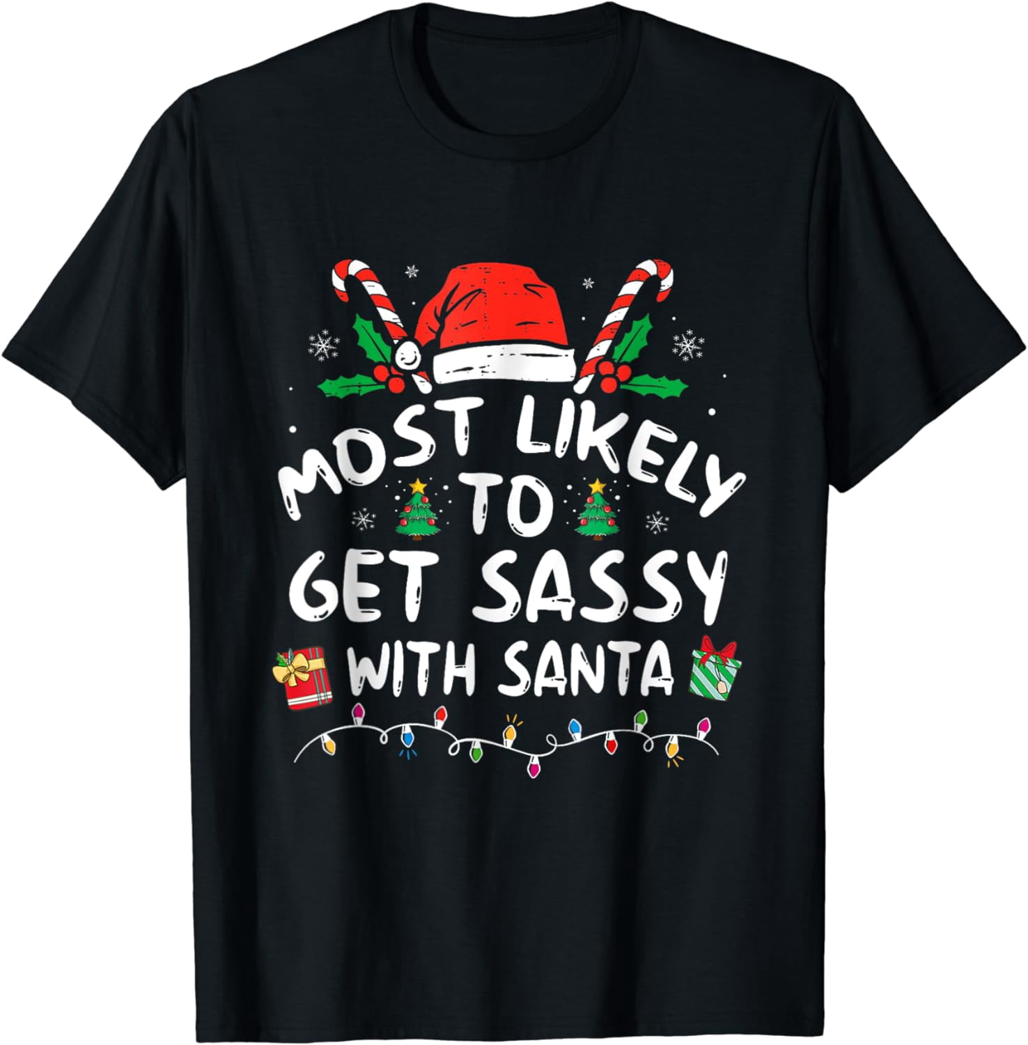 Most Likely To Get Sassy With Santa Funny Family Christmas T Shirt most-likely-to-get-sassy-with-santa-funny-family-christmas-t-shirt