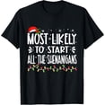 thumbnail image 1 of Most Likely To Start All The Shenanigans Funny Family T-Shirt, 1 of 3