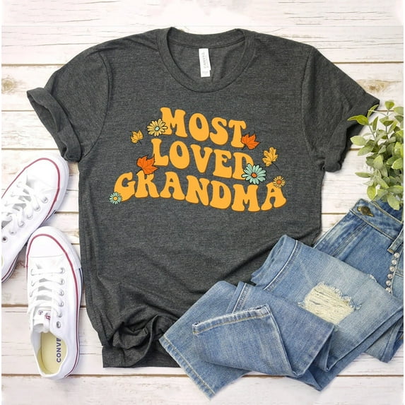 Most Loved Grandma T-shirt Retirement Shirt Best Tee Granny Top Grandmother Gift Gigi Mother's Day Mom Shirts Established Spring Pregnancy Announcement