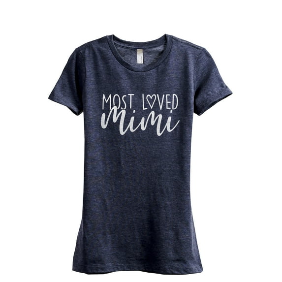 Most Loved Mimi Women's Fashion Relaxed T-Shirt Tee Heather Navy Medium