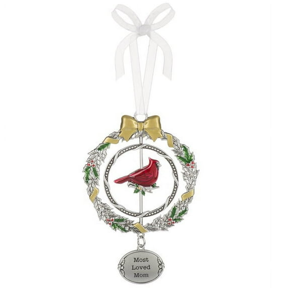 Most Loved Mom Cardinal Ornament