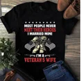 thumbnail image 1 of Most People Never Meet Their Hero I Married Mine Veteran's Wife Unisex T-Shirt, up to 5XL, 1 of 2
