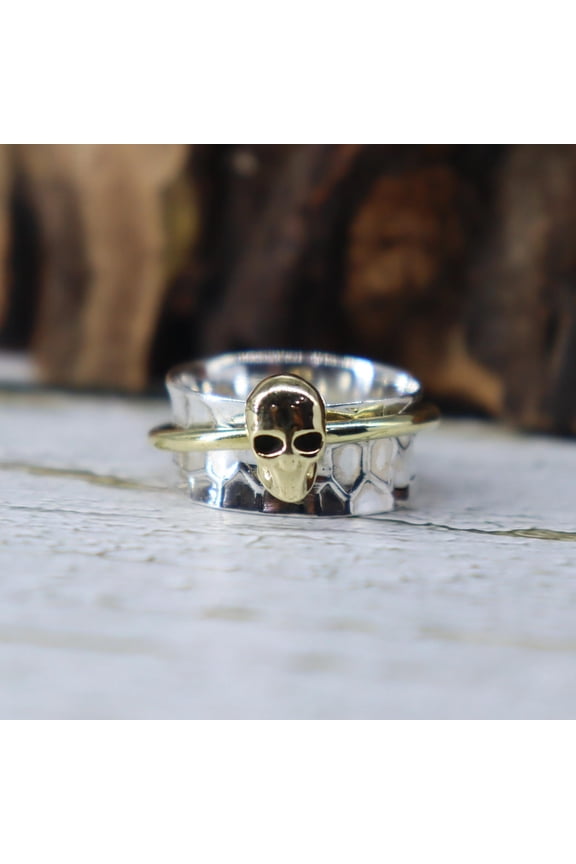 Most Popular Twisted Sterling Silver Skull Jewelry , Spiral Ring, 925 Silver Ring, Fidget Ring, Johnny Depp Ring, Johnny Depp Skull Ring...