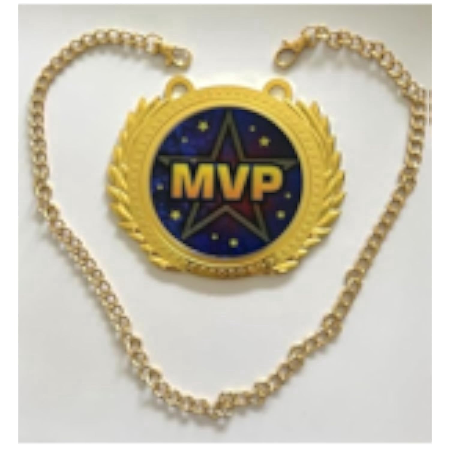 Most Valuable Player MVP Champion Metal Medal 6.3 X 5.5 Inches 0.8 Lb with Championship Necklace Awards Chain for Competitions & Gifts