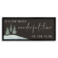 thumbnail image 1 of Most Wonderful Time Holiday Phrase Snowfield Trees Inspirational Graphic Art Framed Art Print Wall Art, 1 of 8