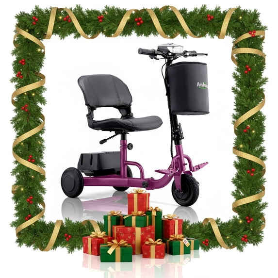 Mosta Folding Electric Mobility Scooter for Adults, 50 Lbs Lightweight Portable Electric Scooter, 8 Miles Range, 3.5 Mph, 2 Detachable Batteries, Height-Adjustable Seat, 300lb Weight Capacity