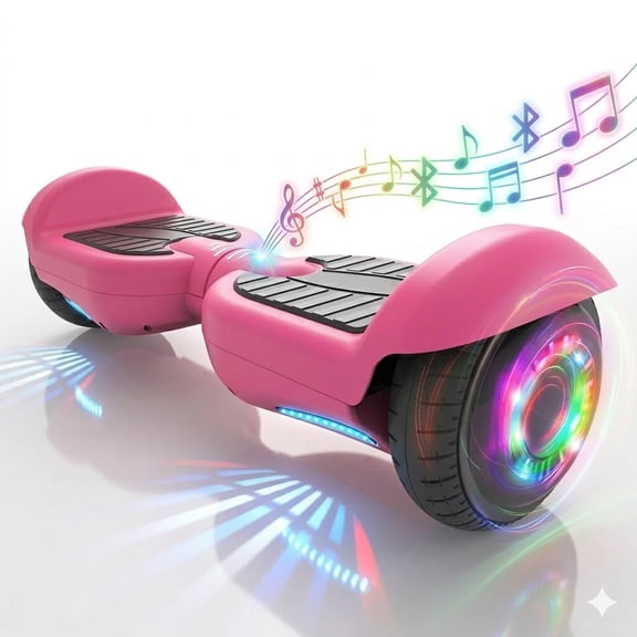 Mosta Hover Electric Scooter Board for Kids & Adults, 9 mph & 9 Miles All Terrain Self-Balance Scooter with Bluetooth and Led Lights,6.5 inch,165 lbs capacity,LED Light,Perfect Gift