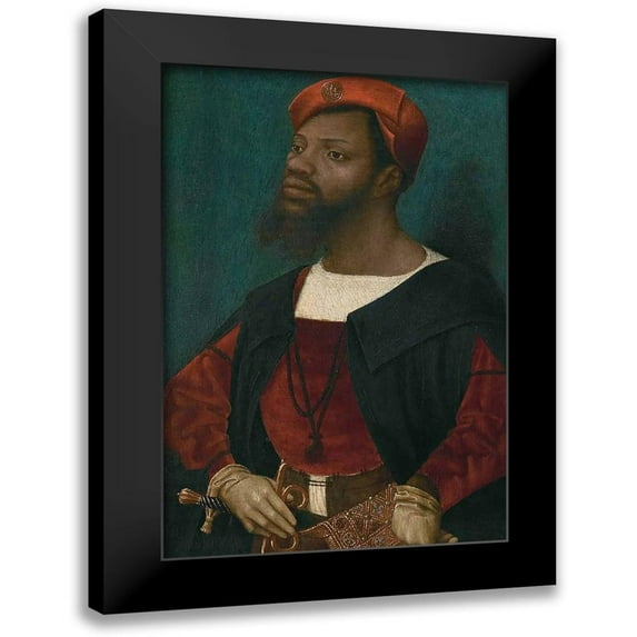 Mostaert, Jan 11x14 Black Modern Framed Museum Art Print Titled - Portrait of an African Man