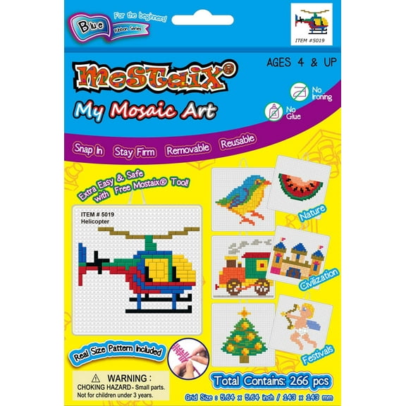 Mostaix Blue Series Block Tile Puzzle - Helicopter (266 pieces)