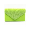 thumbnail image 1 of Mostdary Ladies Portable Flap Clutch Women Designer Crossbody Handbag Satin Prom Party Minaudiere Wedding Purse Lemon Green, 1 of 2