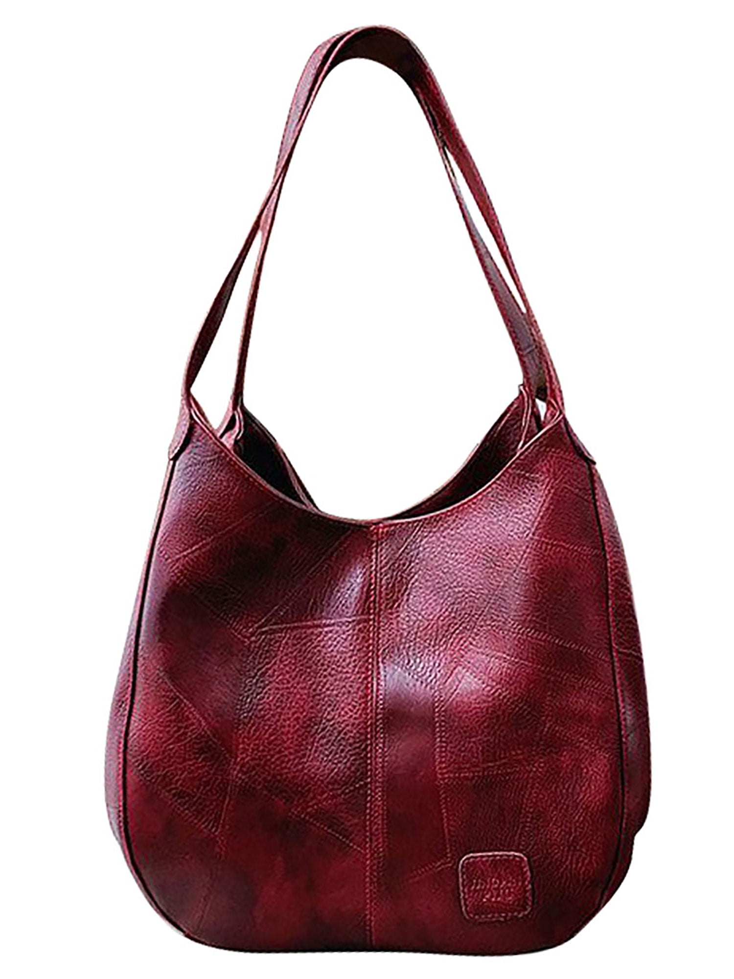 Medium Red Leather Hobo Bag - Slouchy Shoulder Purse | Laroll Bags