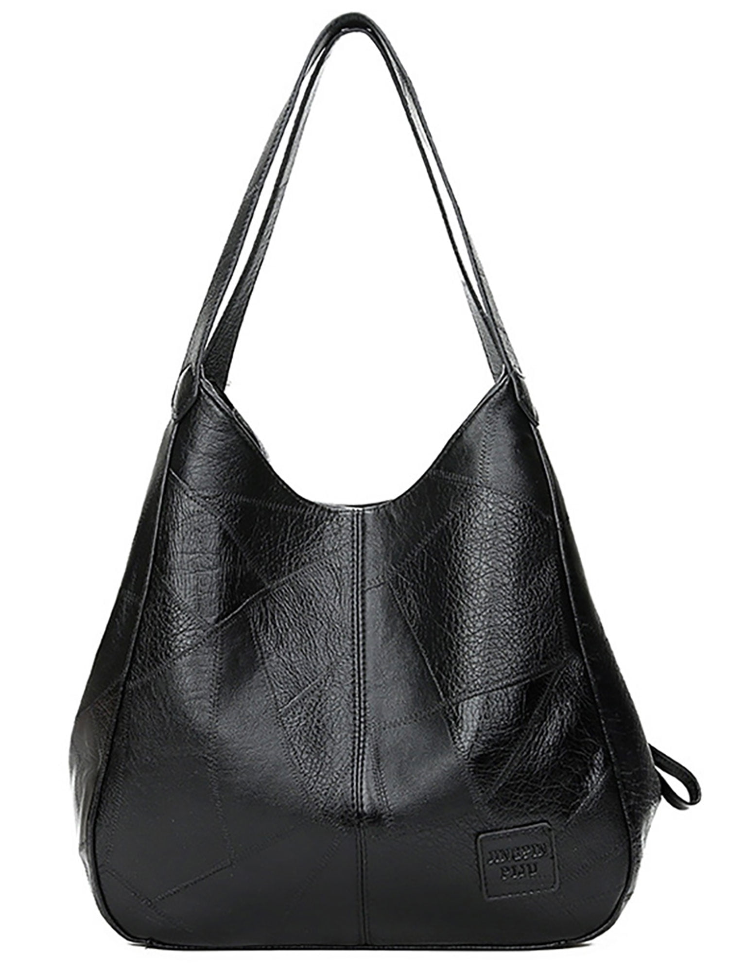Mostdary Women Multi Pockets Tote Bag Purse Faux Leather Large Capacity  Hobo Handbag Elegant Work Travel Top Handle Shoulder Black 