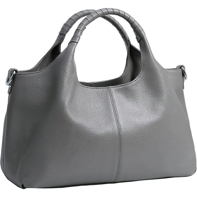 Mostdary Women Top Handle Satchels Leather Handbags Large Capacity Work Tote Shoulder Crossbody Bags Gray