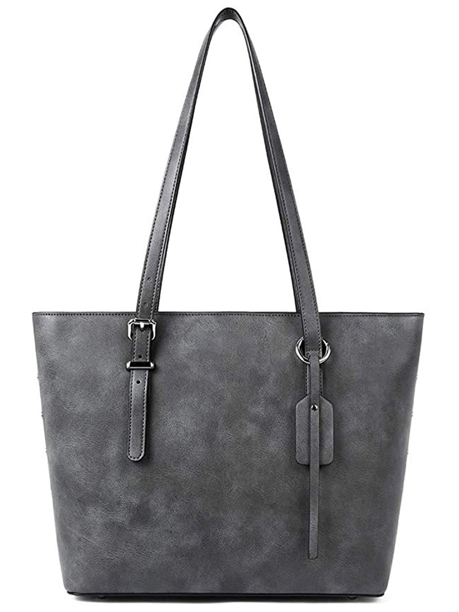  WESTBRONCO Bundle Women Leather Handbags Purses Designer Tote  Shoulder Bag Top Handle Bag for Daily Work Travel Grey and Black :  Clothing, Shoes & Jewelry