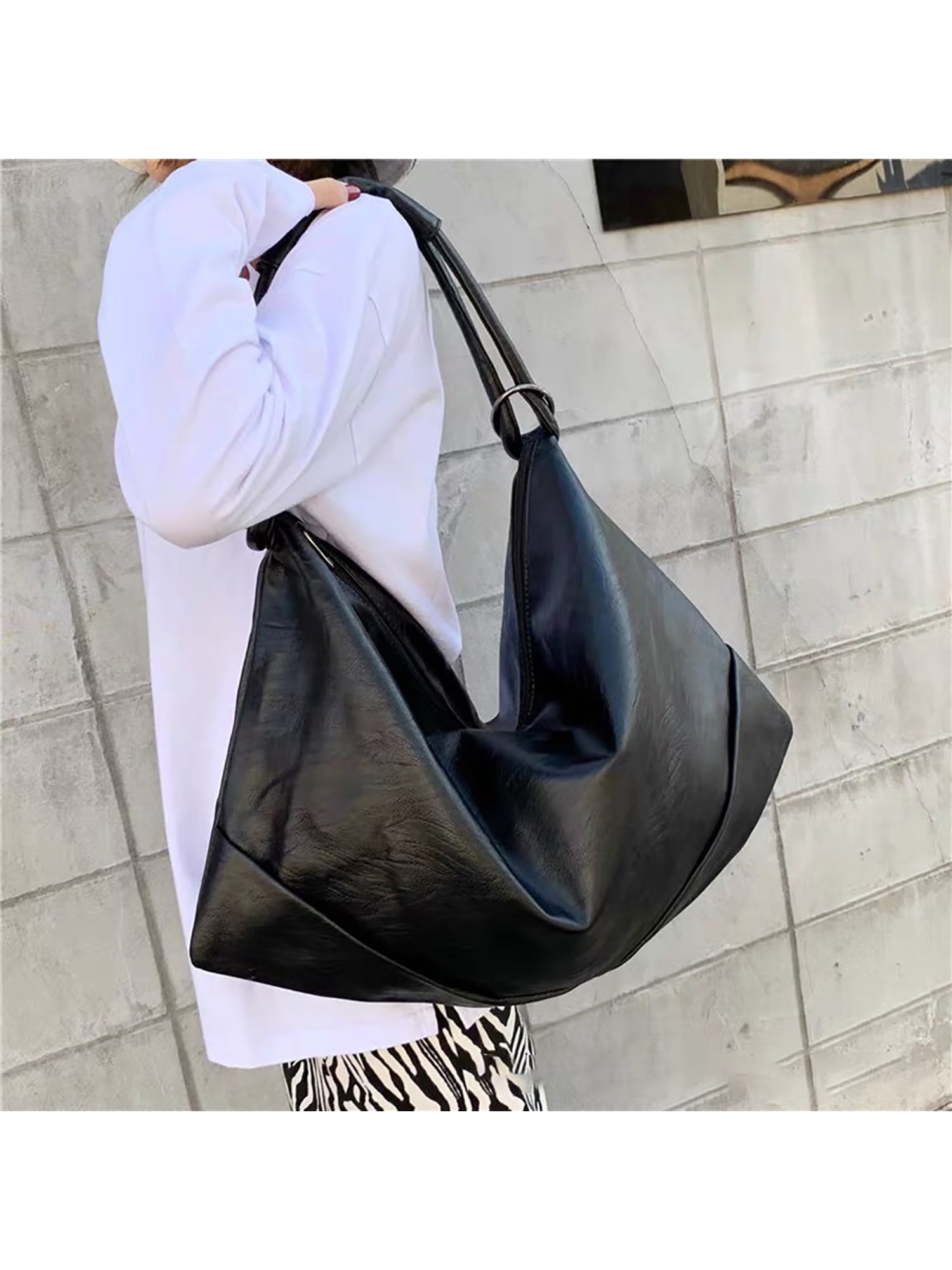 Ladies Tote Bag Zipper Shoulder Bags Women PU Large Capacity Crossbody Work