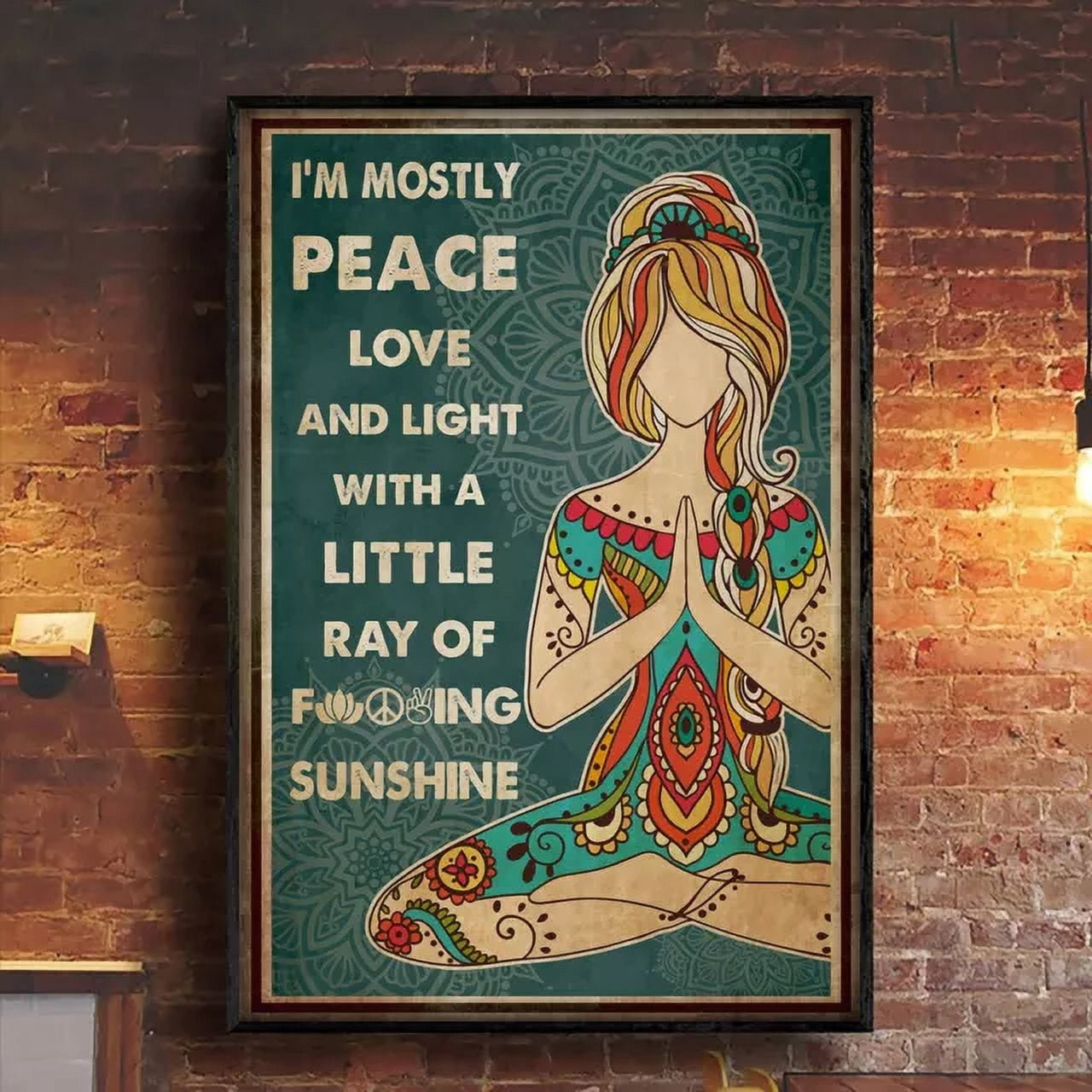 Shirtracer Baumwolltasche – Yoga & Wellness Geschenk – Mit Spruch „I’m Mostly Peace, Love & Light...“