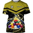 thumbnail image 1 of Mostprints Personalized Name Billiard Shirts 3D, Billiards Shirt 8 Ball Billiard Shirt Custom Men's Pool Men Women\u2026 (Yellow, L), 1 of 9