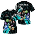 thumbnail image 1 of Mostprints Personalized Name Billiard Shirts 3D, Billiards Shirt 8 Ball Billiard Shirt Custom Men's Pool Men Women1 (Cyan, S), 1 of 9