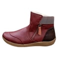 thumbnail image 1 of Mostsola Ankle Boots for Women Casual Flats Retro Leather Zipper Short Booties Comfort Fall Boots, 1 of 3