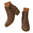 thumbnail image 1 of Mostsola Ankle Boots for Women Stacked Heel Zipper Booties Retro Pointed Toe Chelasa Boot, 1 of 9