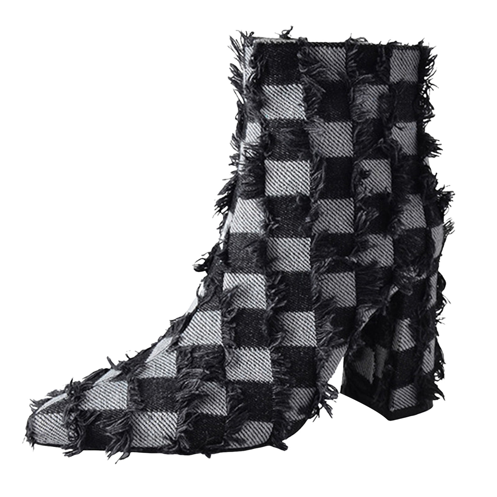 Mostsola Ankle Boots for Women Denim Dress Short Booties Block Heel ...