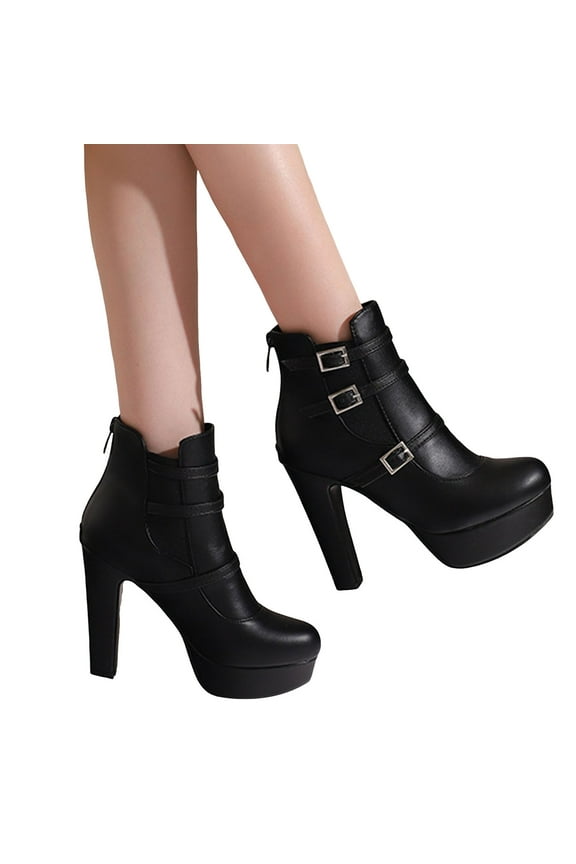 Ankle Boots for Women High Heeled Short Booties Platform Dressy Fall Boots Pumps Shoes