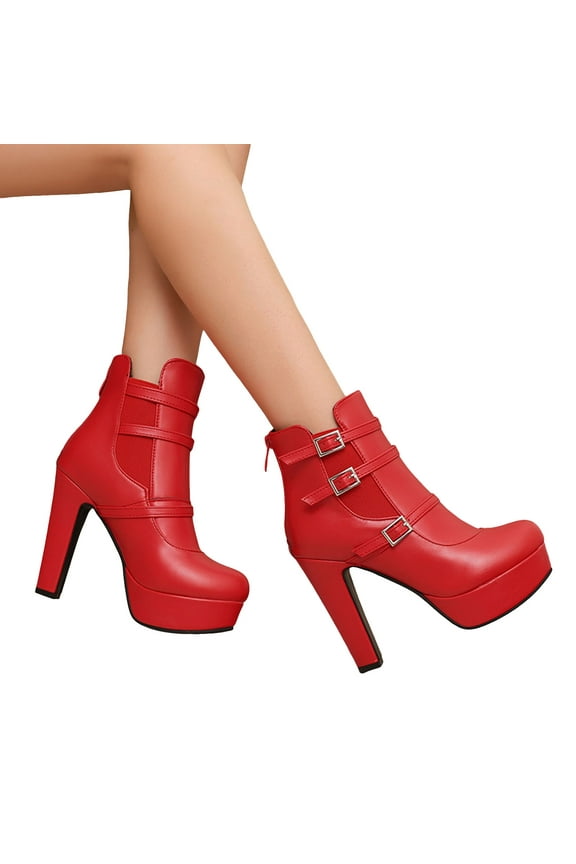 Ankle Boots for Women High Heeled Short Booties Platform Dressy Fall Boots Pumps Shoes