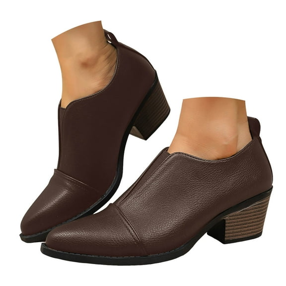 Mostsola Ankle Boots for Women Slip on Dress Chelsea Boots Closed Toe Stacked Heel Booties
