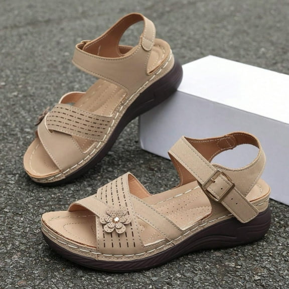 Mostsola Arch Support Sandals for Women Summer Boho Dressy Sandals Comfortable Orthotic Wedge Sandal
