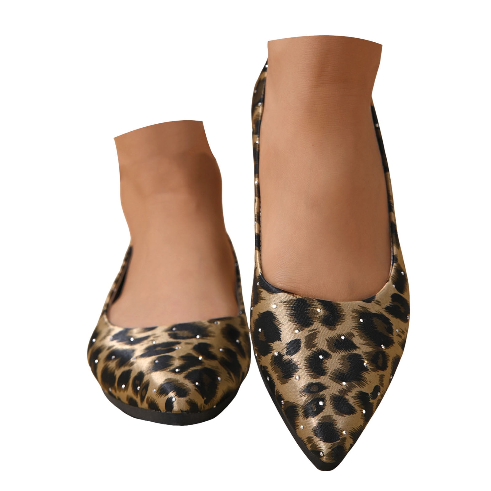 Mostsola Ballet Flats Shoes for Women Leopard Print Pointed Toe