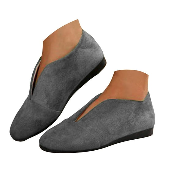 Mostsola Ballet Flats Shoes for Women Slip on V Cut Suede Casual Pointed Toe Walking Shoes