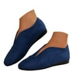 thumbnail image 1 of Mostsola Ballet Flats Shoes for Women Slip on V Cut Suede Casual Pointed Toe Walking Shoes, 1 of 8
