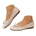 thumbnail image 1 of Mostsola Ballet Flats Shoes for Women Suede Comfortable Bow Dressy Shoes Non-Slip Walking Shoes, 1 of 8